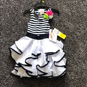 New biscotti ruffle bow racer back dress 5/6